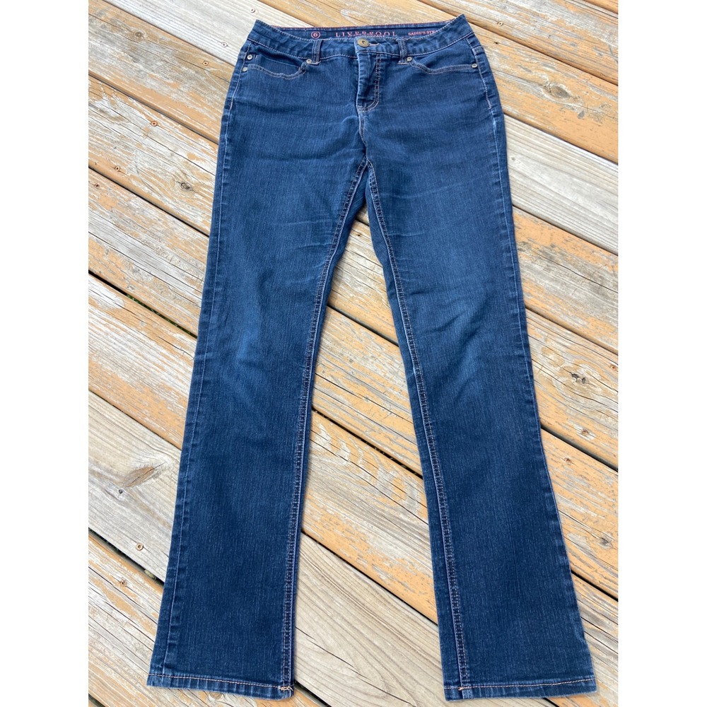 Liverpool Sadie's Straight Leg Jeans Indigo Rinse Blue Stretch Denim Size 6